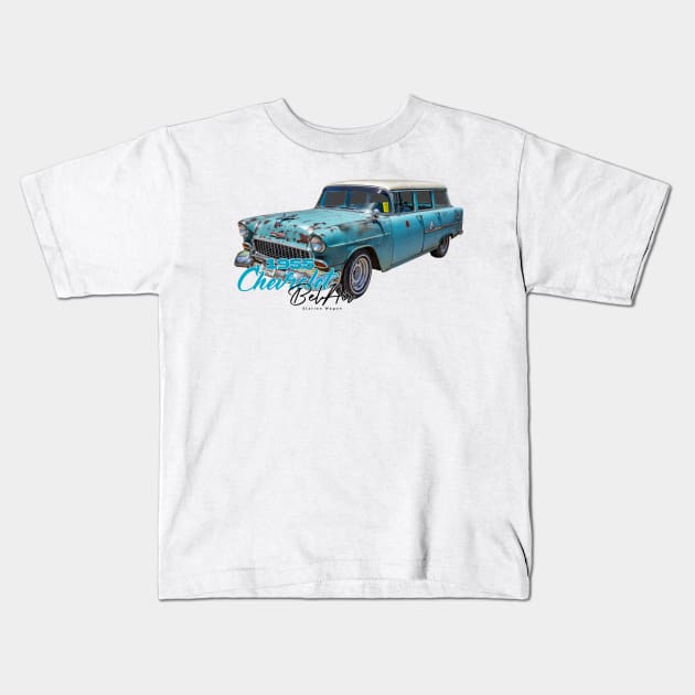 1955 Chevrolet BelAir Station Wagon Kids T-Shirt by Gestalt Imagery